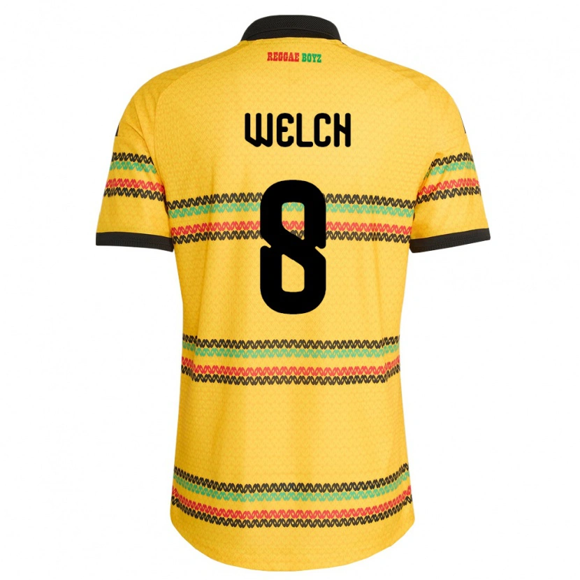 Danxen Women Jamaica Makai Welch #8 Yellow Black Green Home Jersey 26-28 T-Shirt