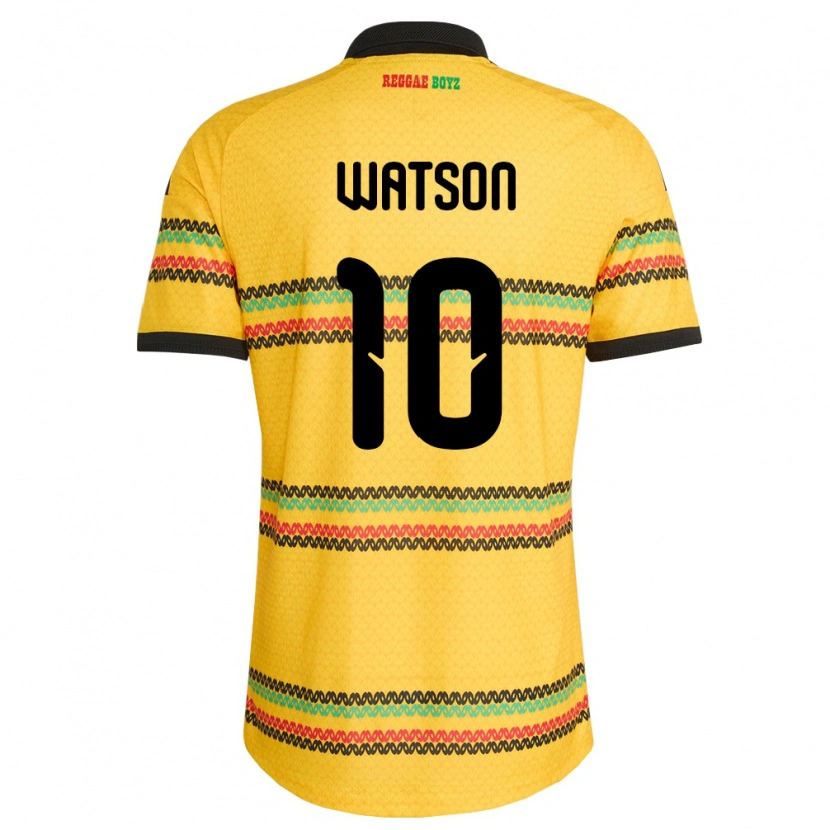 Danxen Women Jamaica Orane Watson #10 Yellow Black Green Home Jersey 26-28 T-Shirt