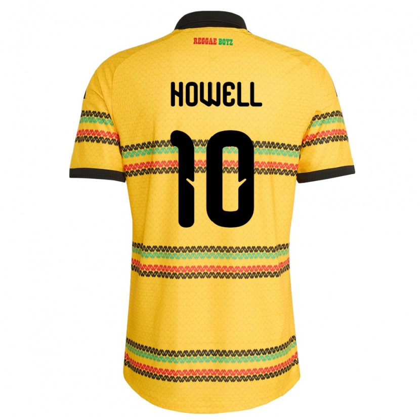 Danxen Women Jamaica Jabarie Howell #10 Yellow Black Green Home Jersey 26-28 T-Shirt