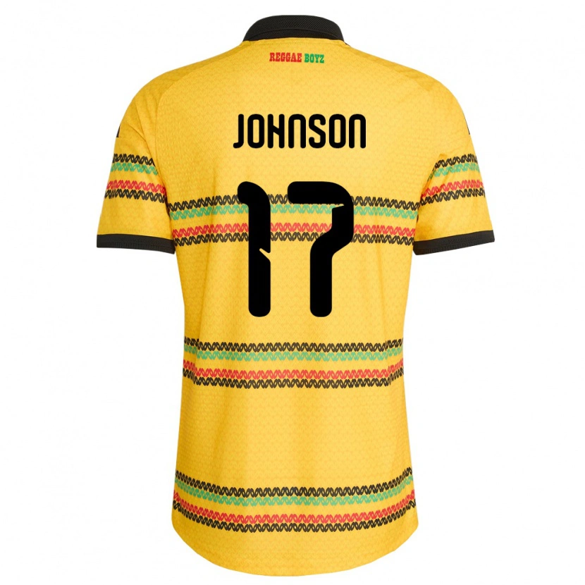 Danxen Women Jamaica Jabar Johnson #17 Yellow Black Green Home Jersey 26-28 T-Shirt