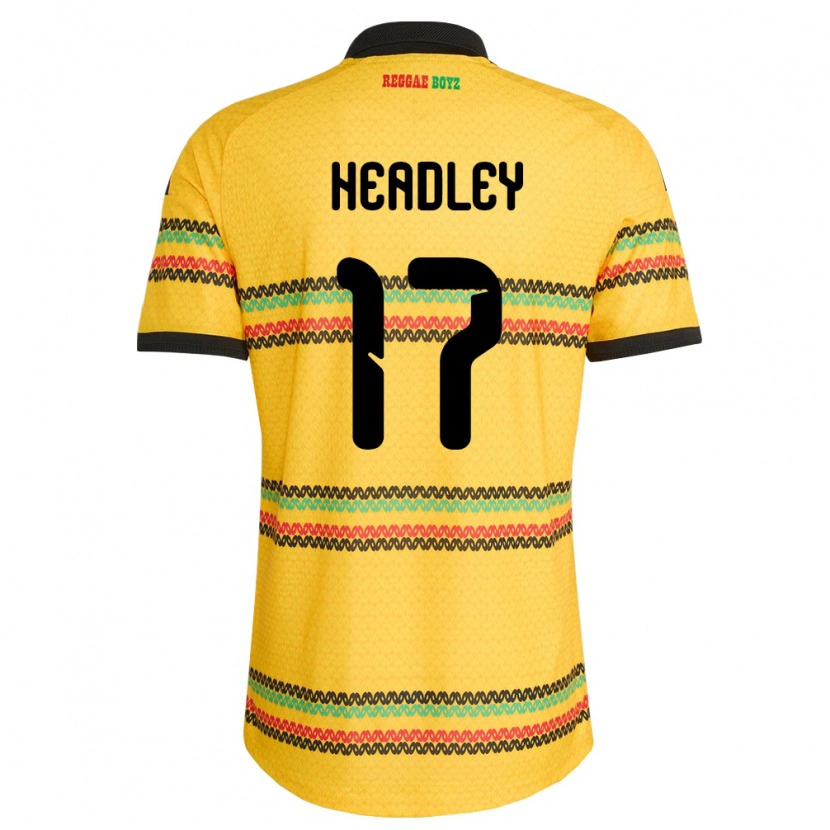 Danxen Women Jamaica Santana Headley #17 Yellow Black Green Home Jersey 26-28 T-Shirt