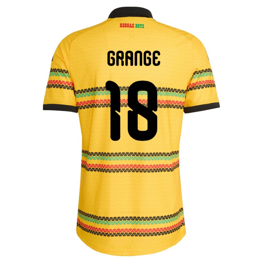 Danxen Women Jamaica Avery Grange #18 Yellow Black Green Home Jersey 26-28 T-Shirt