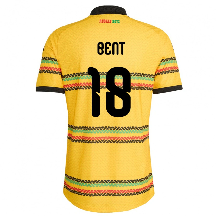 Danxen Women Jamaica Brandon Bent #18 Yellow Black Green Home Jersey 26-28 T-Shirt