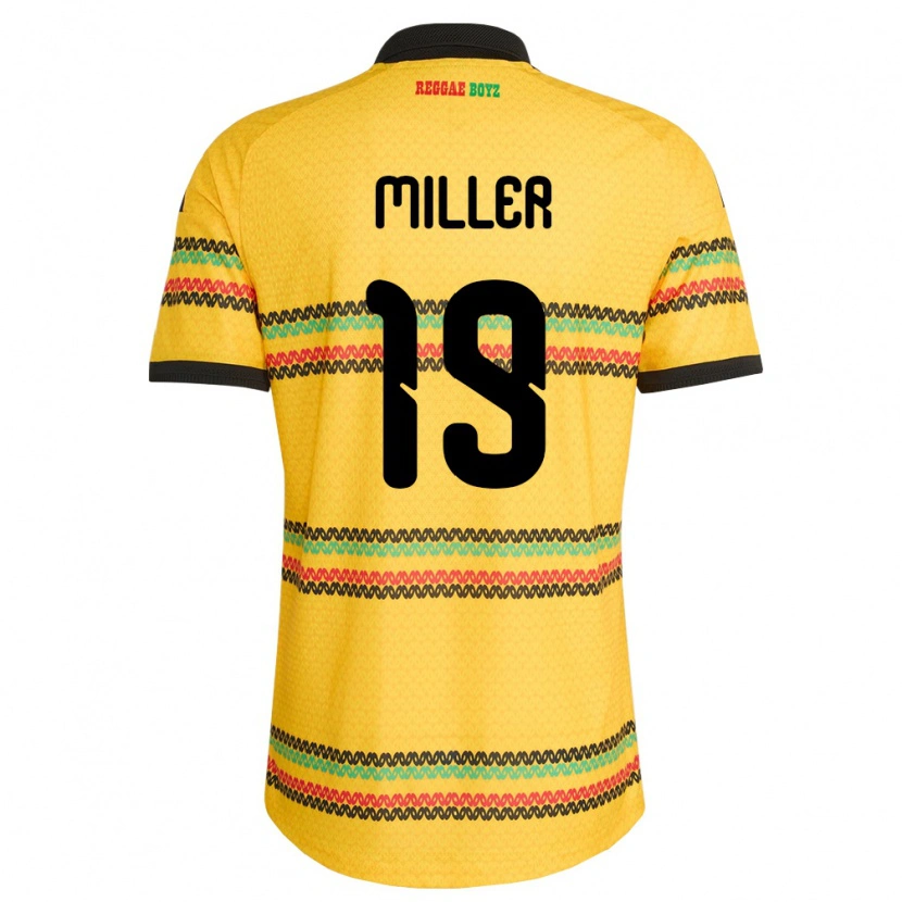 Danxen Women Jamaica Orel Miller #19 Yellow Black Green Home Jersey 26-28 T-Shirt