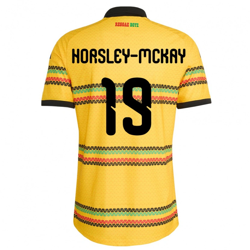 Danxen Women Jamaica Kyron Horsley-Mckay #19 Yellow Black Green Home Jersey 26-28 T-Shirt
