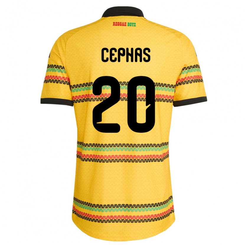 Danxen Women Jamaica Renaldo Cephas #20 Yellow Black Green Home Jersey 26-28 T-Shirt