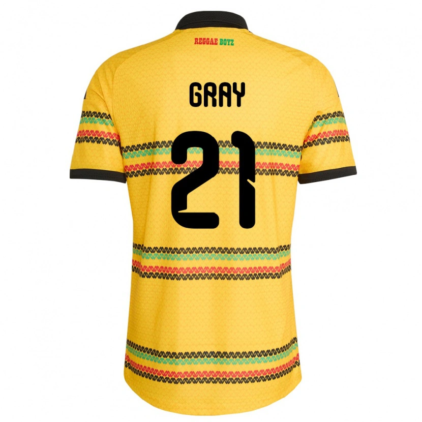 Danxen Women Jamaica Jahieme Gray #21 Yellow Black Green Home Jersey 26-28 T-Shirt