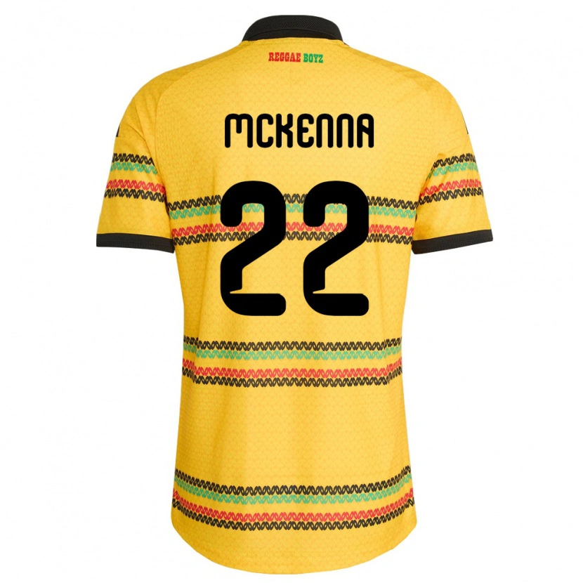Danxen Women Jamaica Kayla Mckenna #22 Yellow Black Green Home Jersey 26-28 T-Shirt