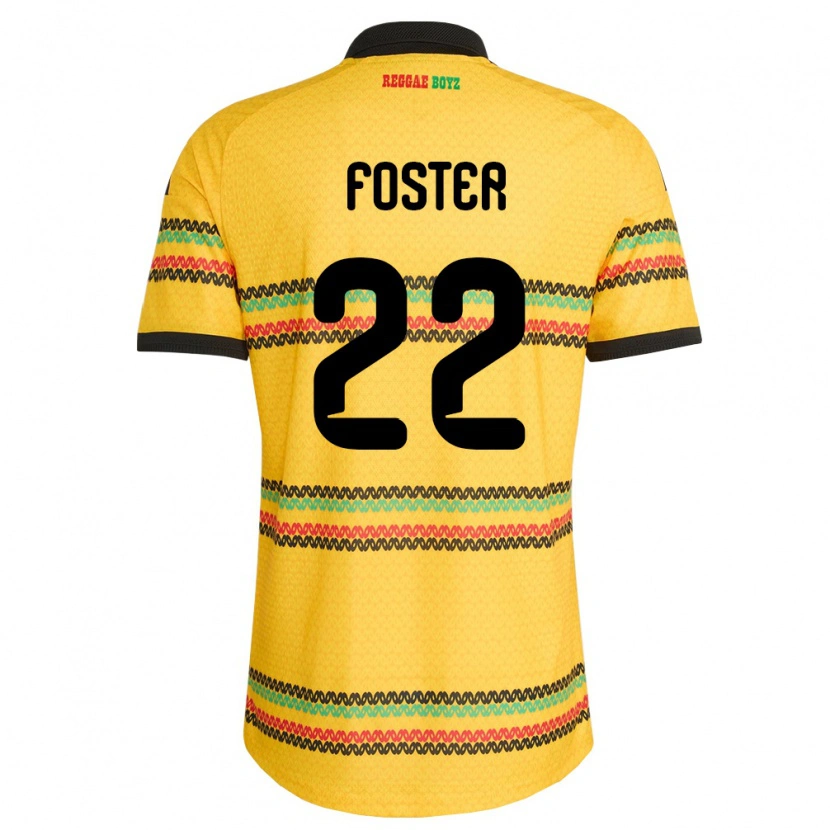 Danxen Women Jamaica Shanise Foster #22 Yellow Black Green Home Jersey 26-28 T-Shirt