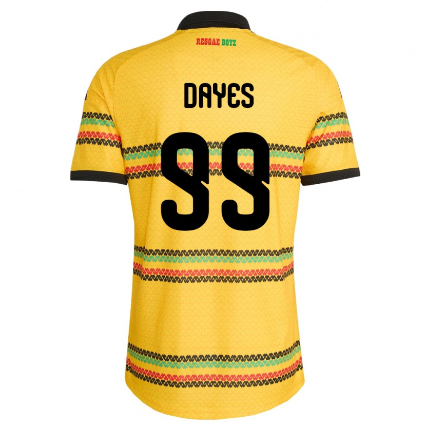 Danxen Women Jamaica Malikae Dayes #99 Yellow Black Green Home Jersey 26-28 T-Shirt
