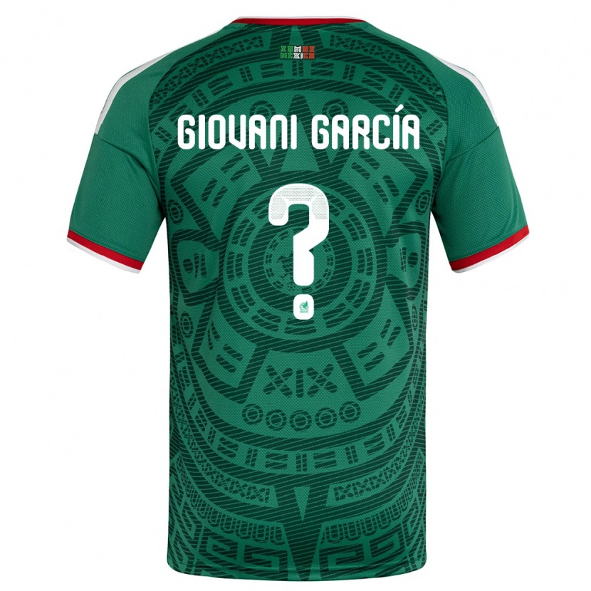 Danxen Women Mexico Giovani García #0 Green White Red Home Jersey 26-28 T-Shirt