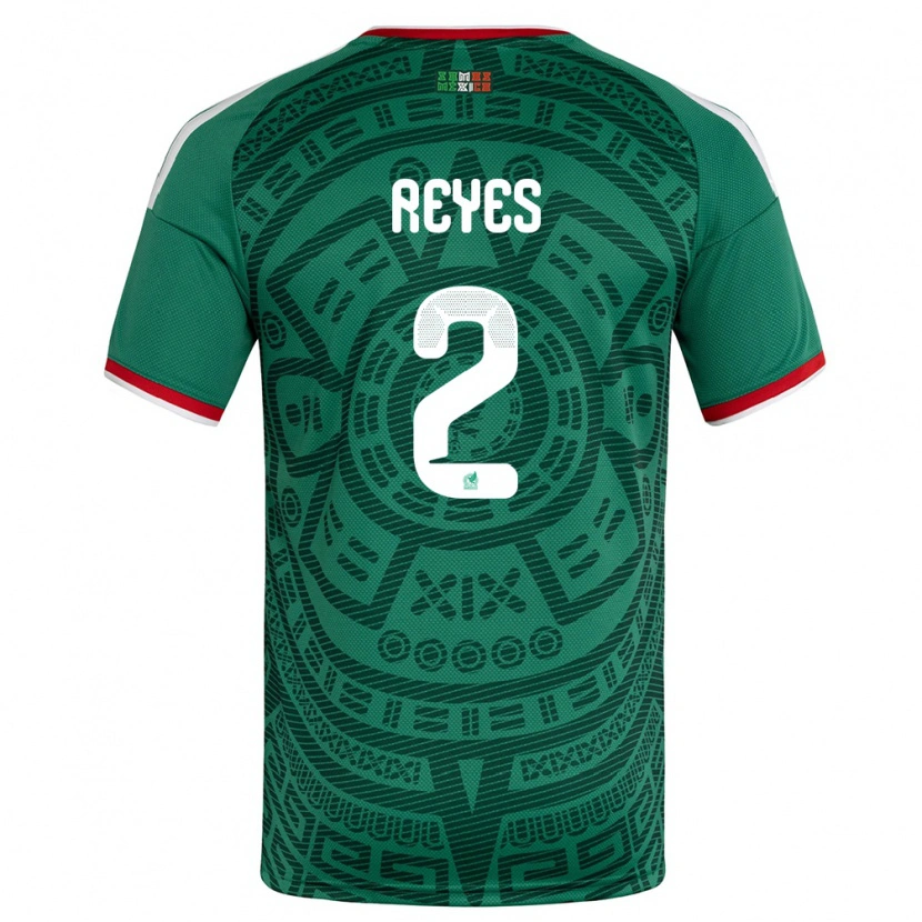 Danxen Women Mexico Luis Reyes #2 Green White Red Home Jersey 26-28 T-Shirt