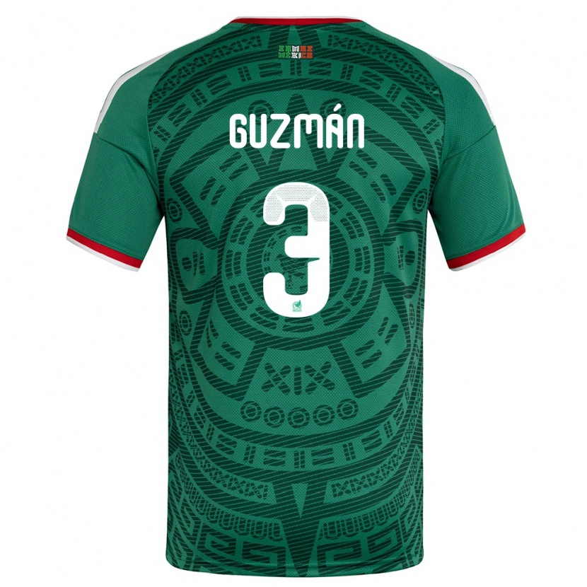 Danxen Women Mexico Victor Guzman #3 Green White Red Home Jersey 26-28 T-Shirt