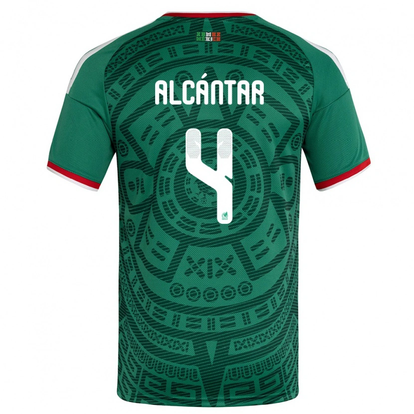 Danxen Women Mexico Jesus Alcantar #4 Green White Red Home Jersey 26-28 T-Shirt