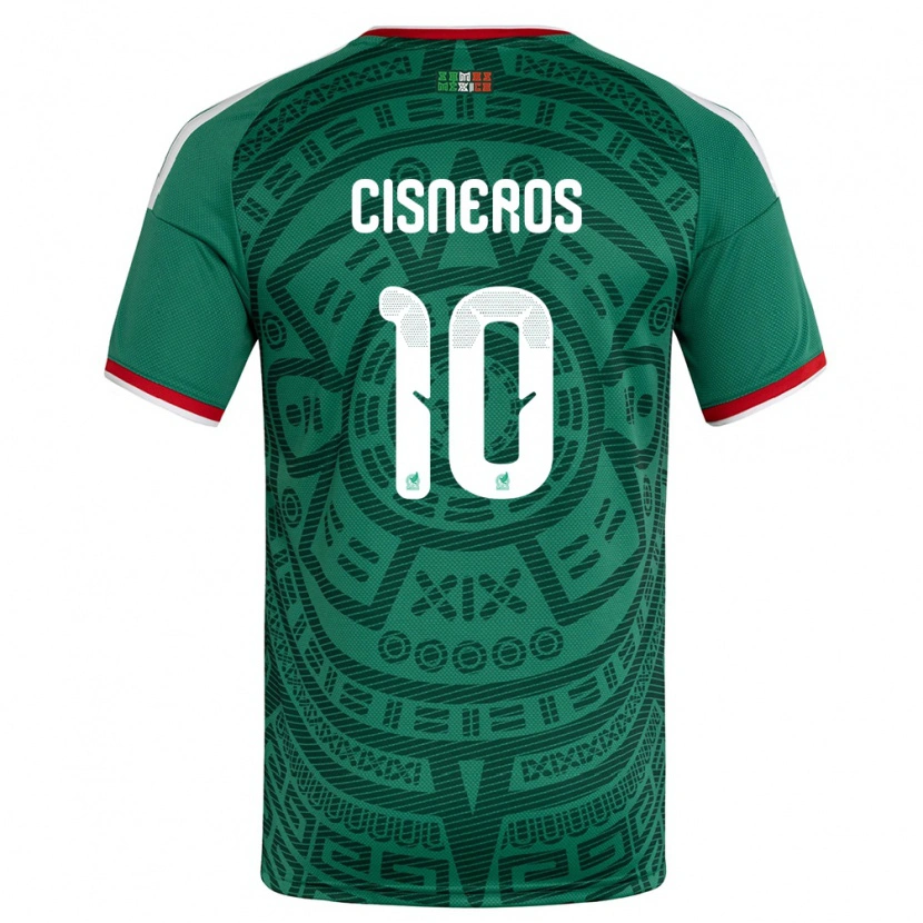 Danxen Women Mexico Santiago Cisneros #10 Green White Red Home Jersey 26-28 T-Shirt
