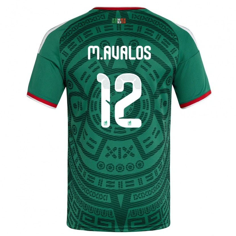 Danxen Women Mexico Marcelo Ávalos #12 Green White Red Home Jersey 26-28 T-Shirt