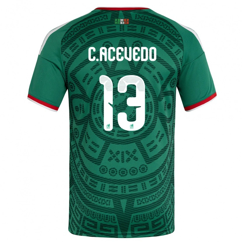 Danxen Women Mexico Carlos Acevedo #13 Green White Red Home Jersey 26-28 T-Shirt