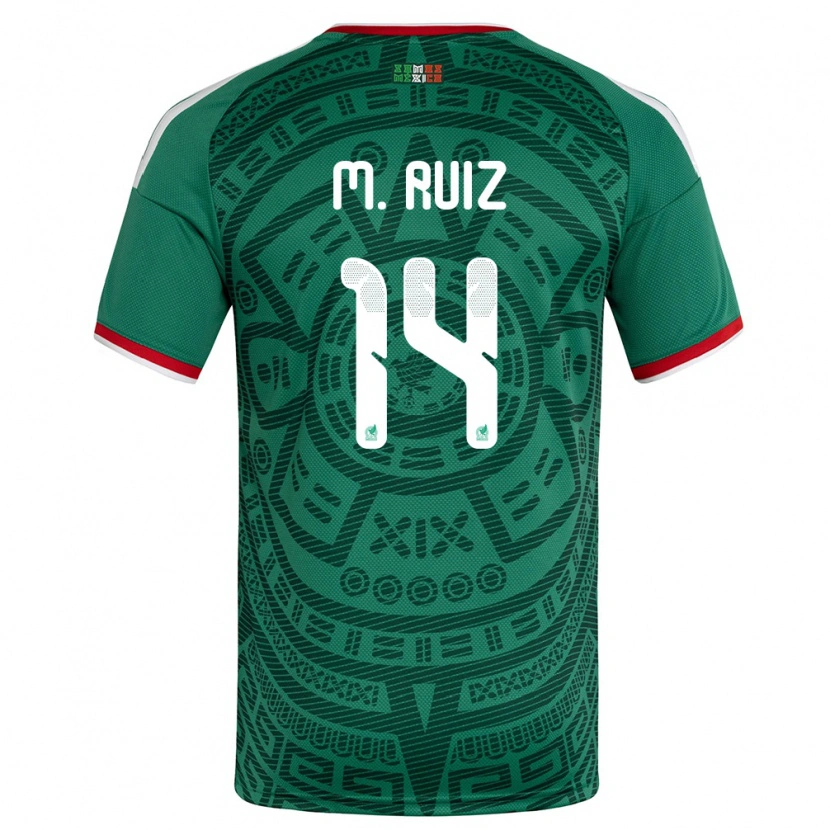 Danxen Women Mexico Marcel Ruiz #14 Green White Red Home Jersey 26-28 T-Shirt