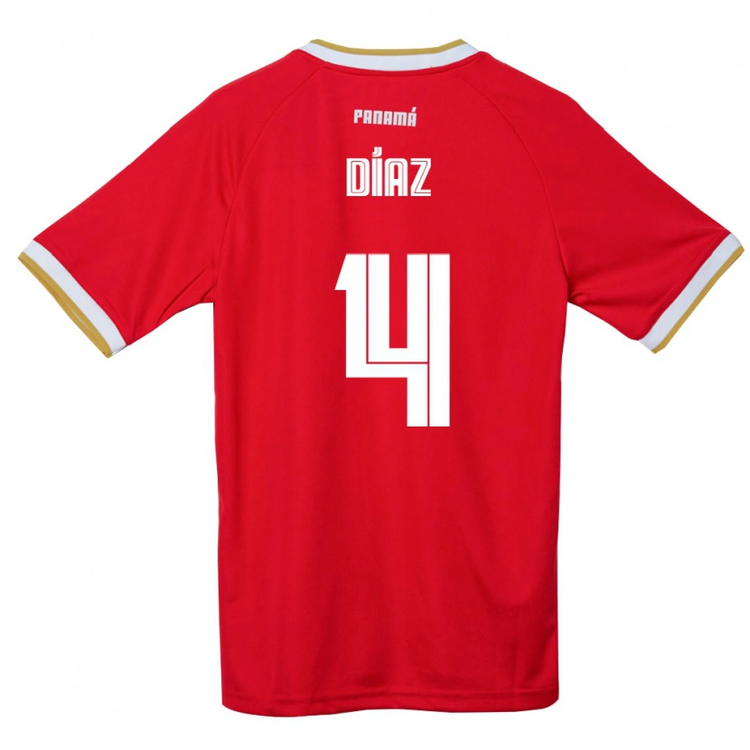 Danxen Women Panama Ángel Díaz #4 Red Brown White Home Jersey 26-28 T-Shirt
