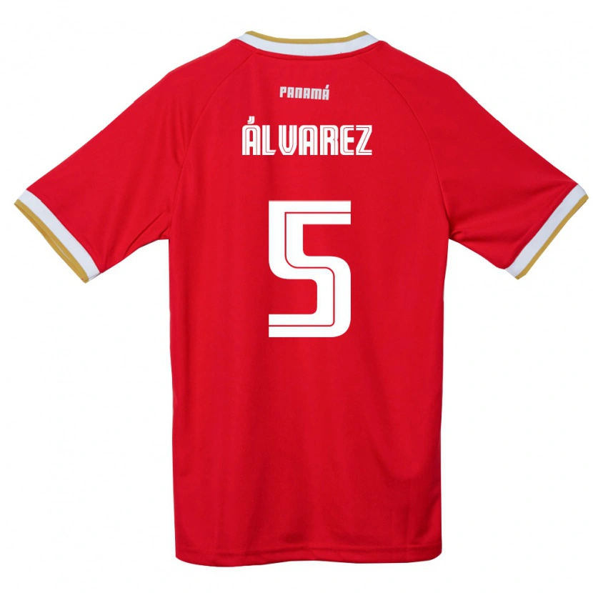 Danxen Women Panama Kadir Álvarez #5 Red Brown White Home Jersey 26-28 T-Shirt
