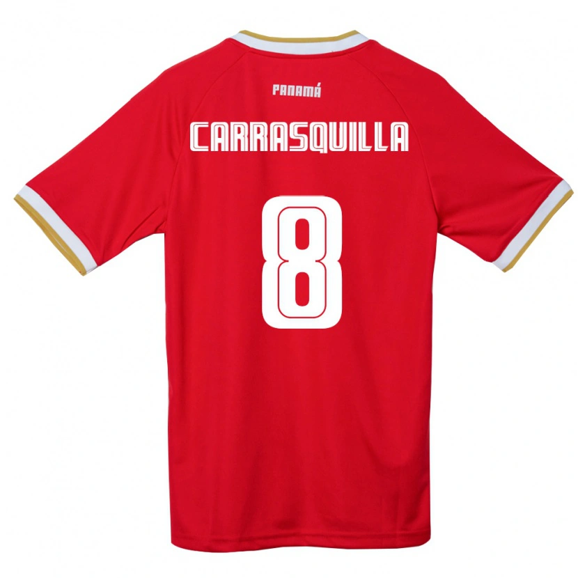 Danxen Women Panama Adalberto Carrasquilla #8 Red Brown White Home Jersey 26-28 T-Shirt