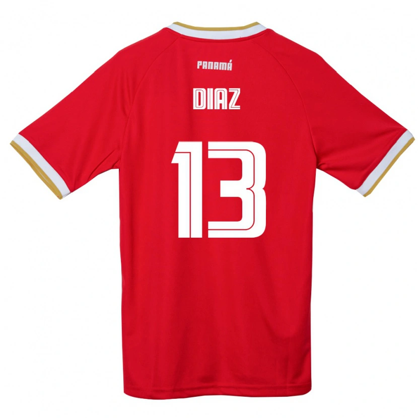 Danxen Women Panama Érick Díaz #13 Red Brown White Home Jersey 26-28 T-Shirt
