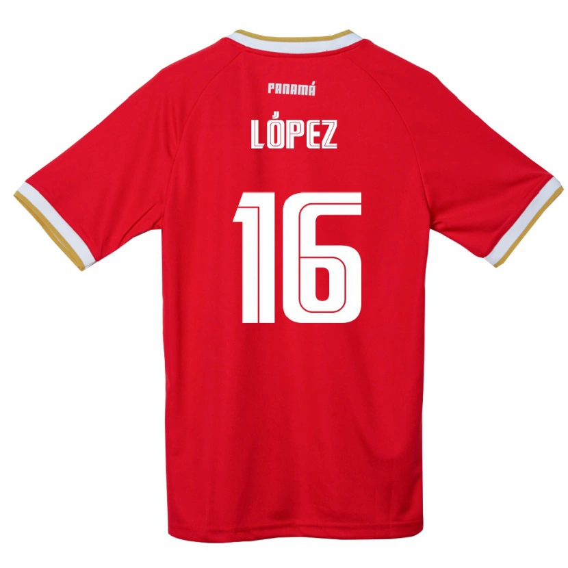 Danxen Women Panama Estevis López #16 Red Brown White Home Jersey 26-28 T-Shirt