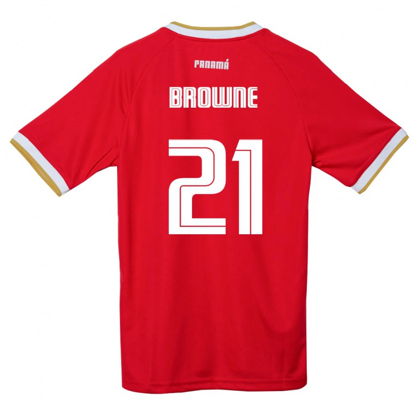 Danxen Women Panama Omar Browne #21 Red Brown White Home Jersey 26-28 T-Shirt
