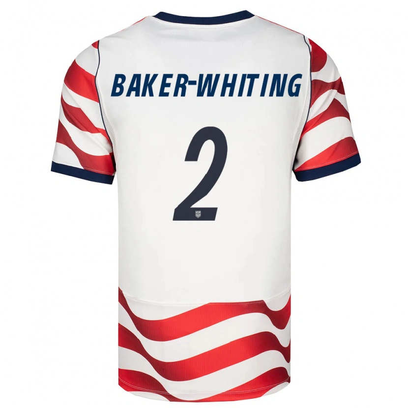 Danxen Women United States Reed Baker-Whiting #2 Red White Black Home Jersey 26-28 T-Shirt