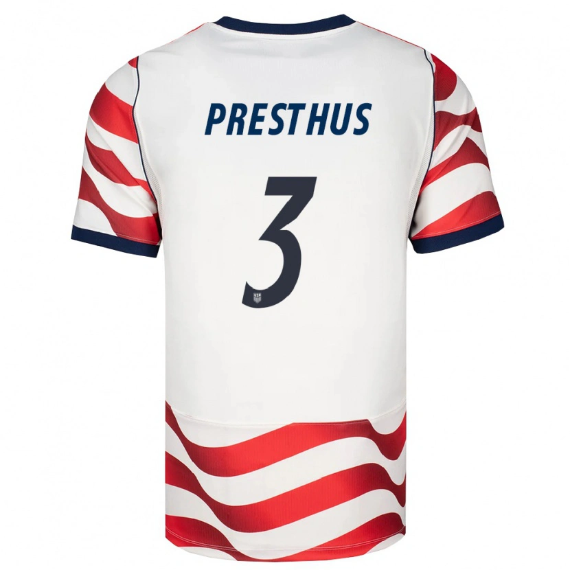 Danxen Women United States Owen Presthus #3 Red White Black Home Jersey 26-28 T-Shirt