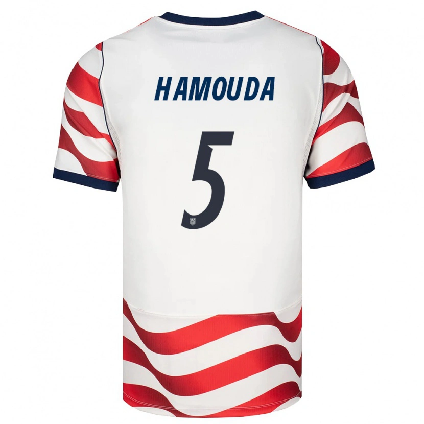 Danxen Women United States Ramiz Hamouda #5 Red White Black Home Jersey 26-28 T-Shirt