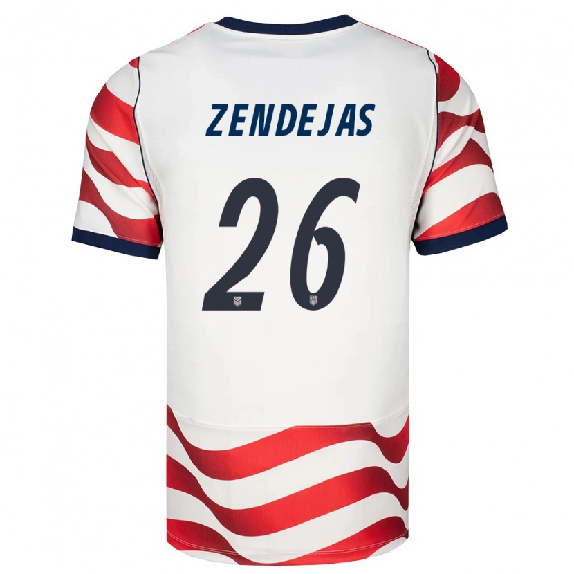 Danxen Women United States Álex Zendejas #26 Red White Black Home Jersey 26-28 T-Shirt