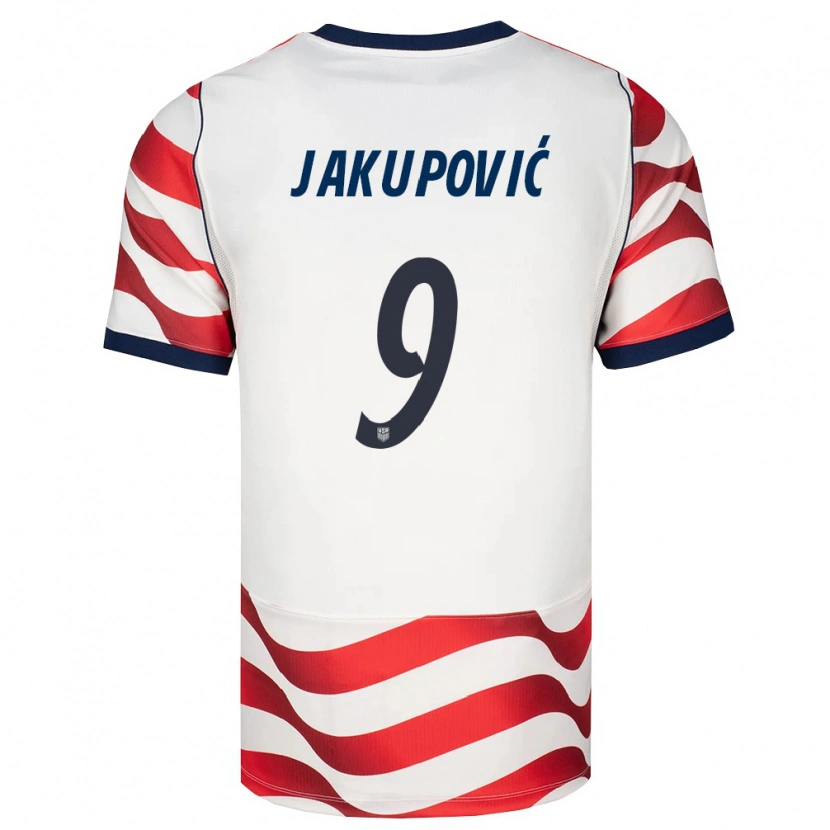 Danxen Women United States Malik Jakupović #9 Red White Black Home Jersey 26-28 T-Shirt