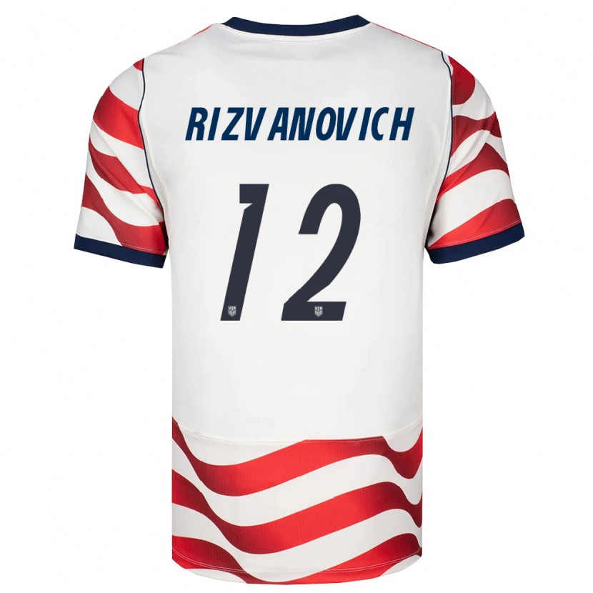 Danxen Women United States Kayne Rizvanovich #12 Red White Black Home Jersey 26-28 T-Shirt