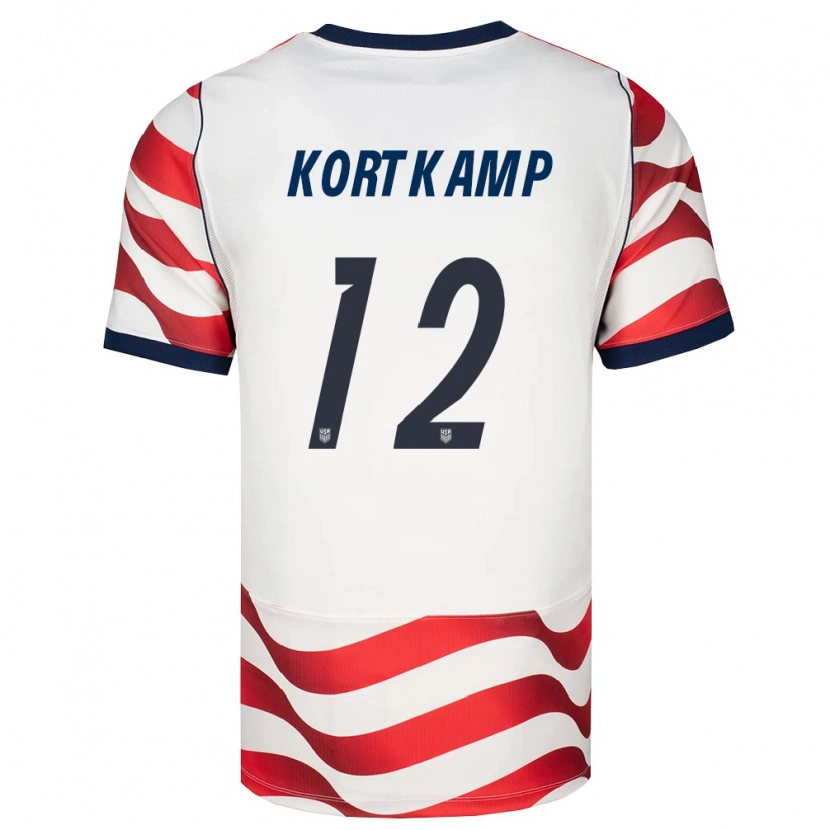 Danxen Women United States Jack Kortkamp #12 Red White Black Home Jersey 26-28 T-Shirt
