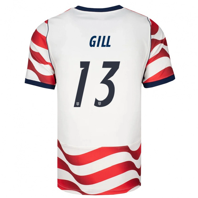 Danxen Women United States Adrian Gill #13 Red White Black Home Jersey 26-28 T-Shirt