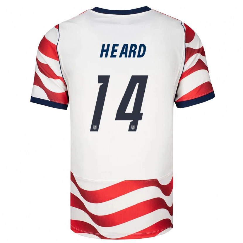 Danxen Women United States Aaron Heard #14 Red White Black Home Jersey 26-28 T-Shirt