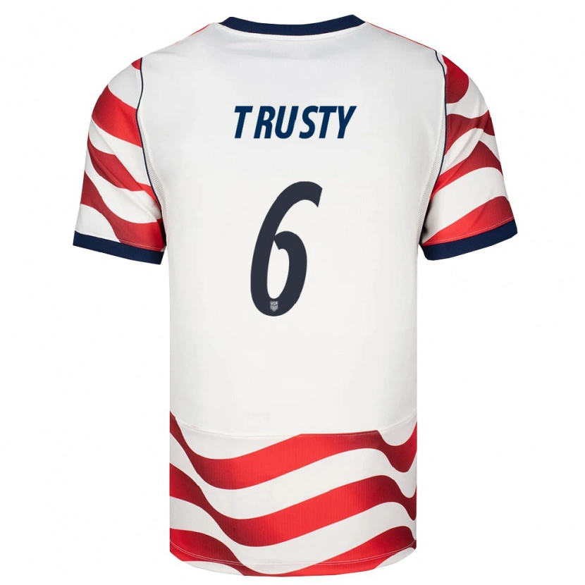 Danxen Women United States Auston Trusty #6 Red White Black Home Jersey 26-28 T-Shirt