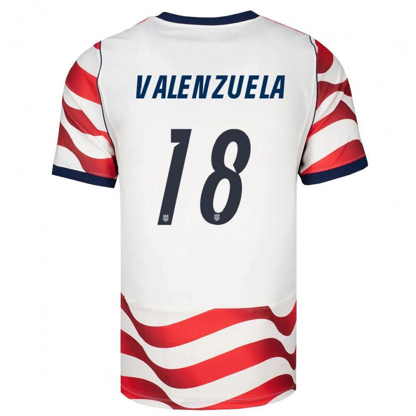 Danxen Women United States Gerardo Valenzuela #18 Red White Black Home Jersey 26-28 T-Shirt