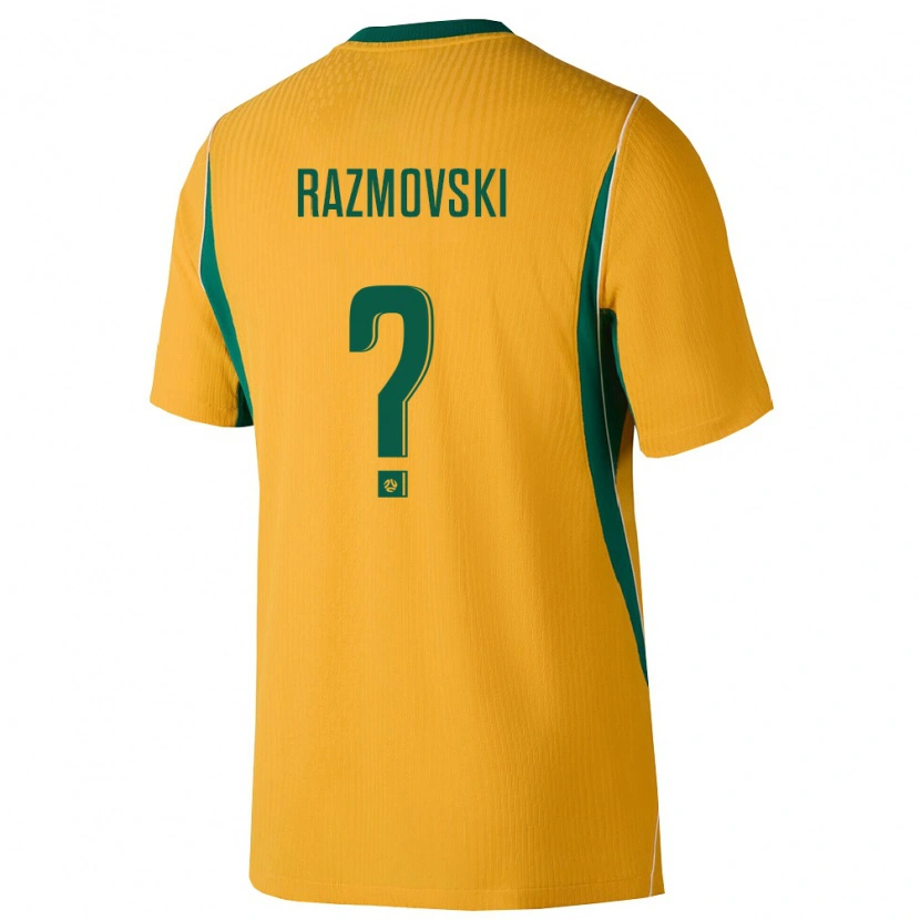 Danxen Women Australia Kayne Razmovski #0 Yellow Green Home Jersey 26-28 T-Shirt
