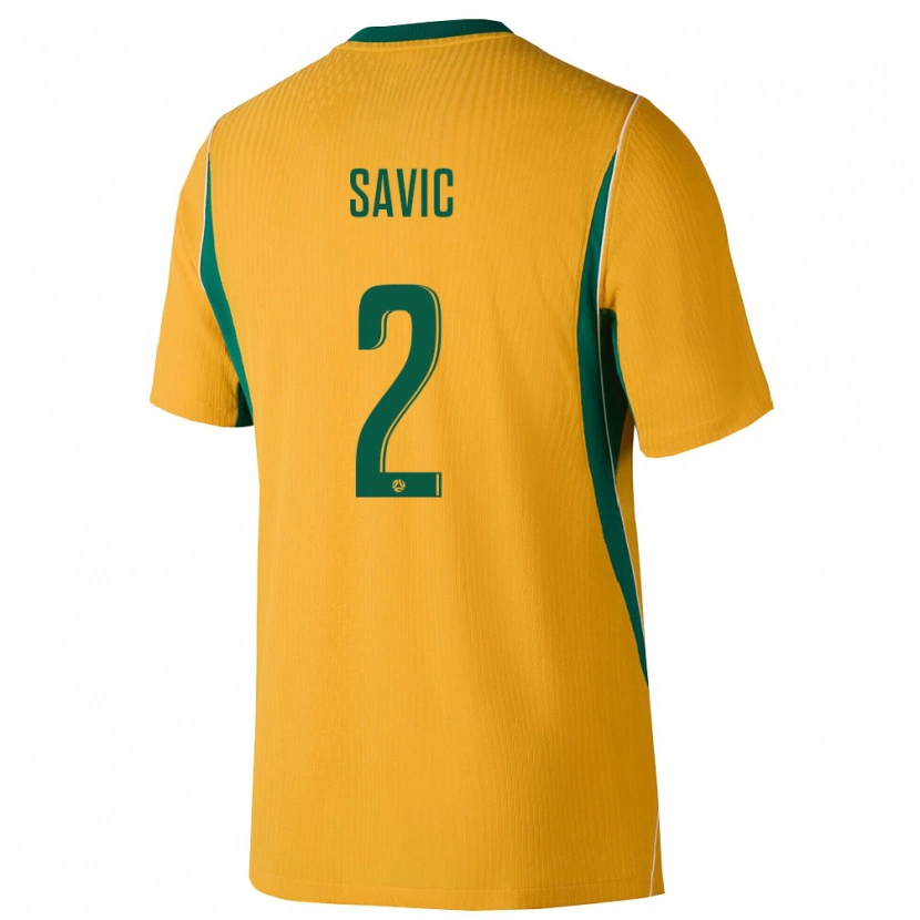 Danxen Women Australia Marcus Savic #2 Yellow Green Home Jersey 26-28 T-Shirt