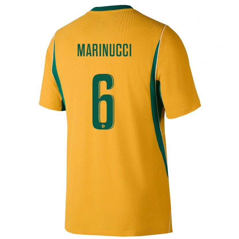 Danxen Women Australia Lewis Marinucci #6 Yellow Green Home Jersey 26-28 T-Shirt