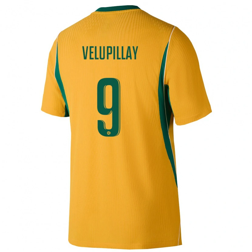 Danxen Women Australia Nishan Velupillay #9 Yellow Green Home Jersey 26-28 T-Shirt