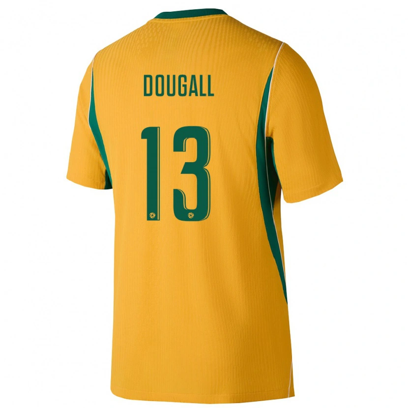 Danxen Women Australia Kenny Dougall #13 Yellow Green Home Jersey 26-28 T-Shirt