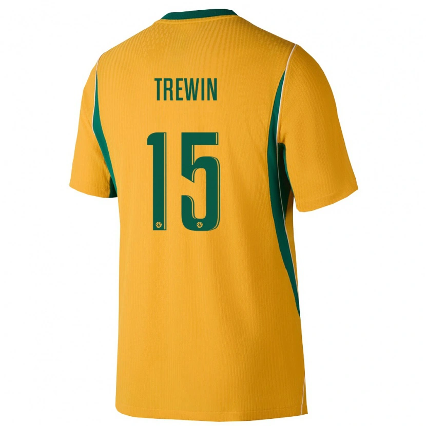 Danxen Women Australia Kai Trewin #15 Yellow Green Home Jersey 26-28 T-Shirt