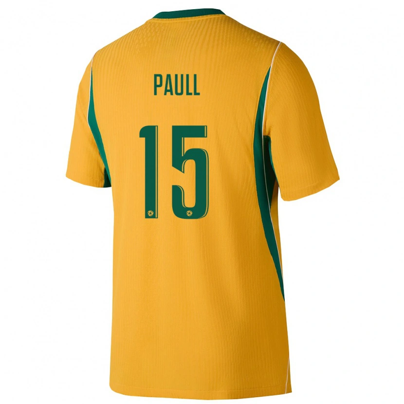 Danxen Women Australia Nathan Paull #15 Yellow Green Home Jersey 26-28 T-Shirt