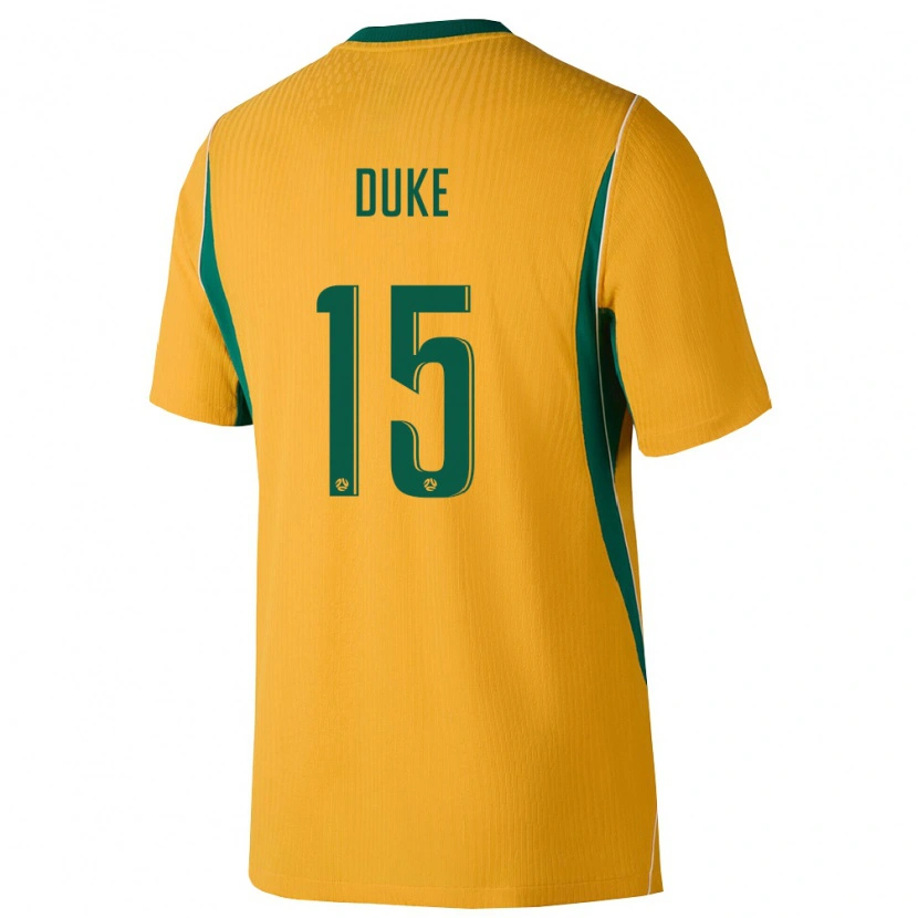 Danxen Women Australia Mitchell Duke #15 Yellow Green Home Jersey 26-28 T-Shirt