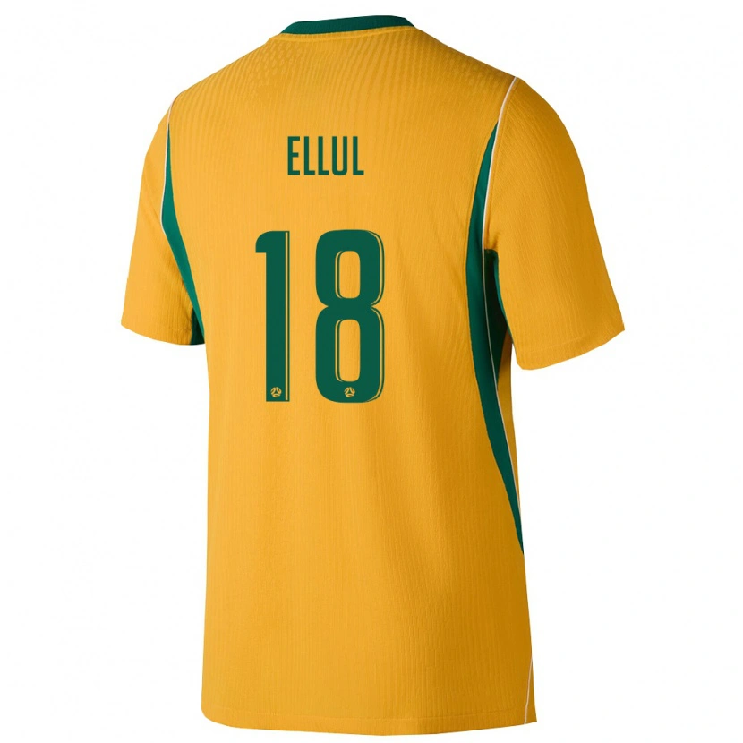Danxen Women Australia Noah Ellul #18 Yellow Green Home Jersey 26-28 T-Shirt