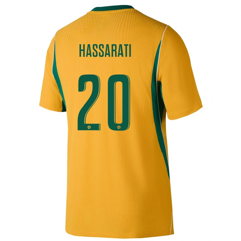 Danxen Women Australia Georgio Hassarati #20 Yellow Green Home Jersey 26-28 T-Shirt
