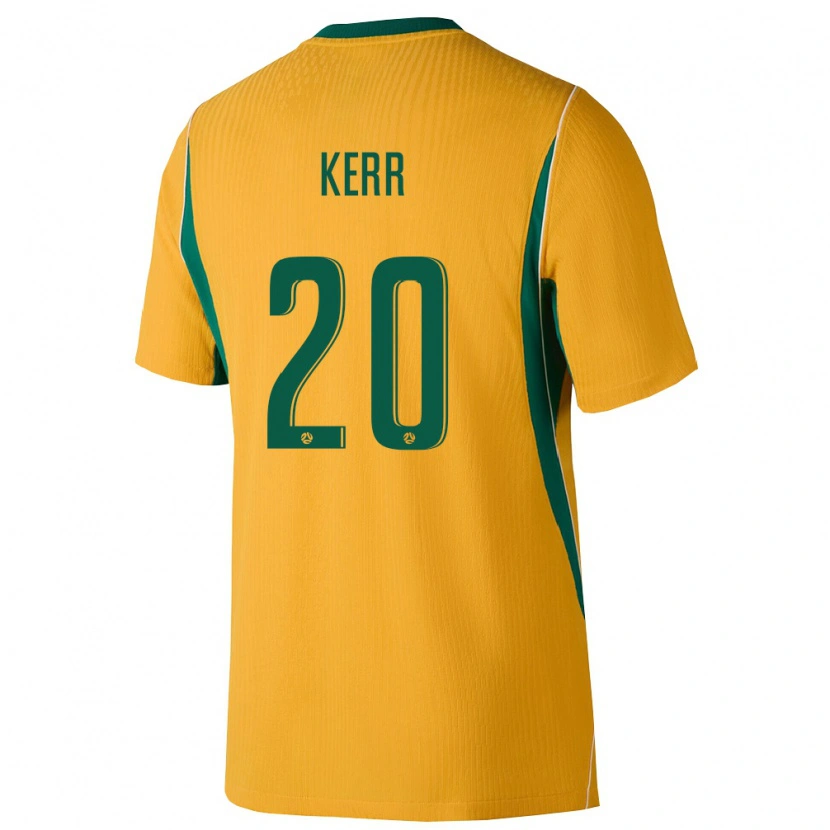 Danxen Women Australia Sam Kerr #20 Yellow Green Home Jersey 26-28 T-Shirt